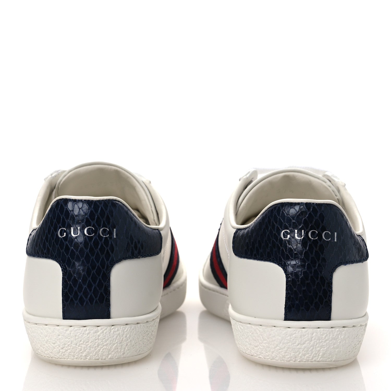Gucci Calfskin Ayers Web Womens Ace Sneakers 37.5 White Blue 6 of 11