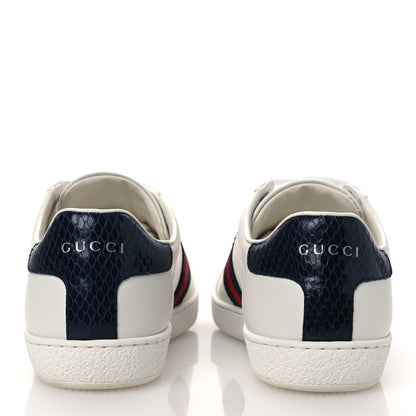 Gucci Calfskin Ayers Web Womens Ace Sneakers 37.5 White Blue 6 of 11