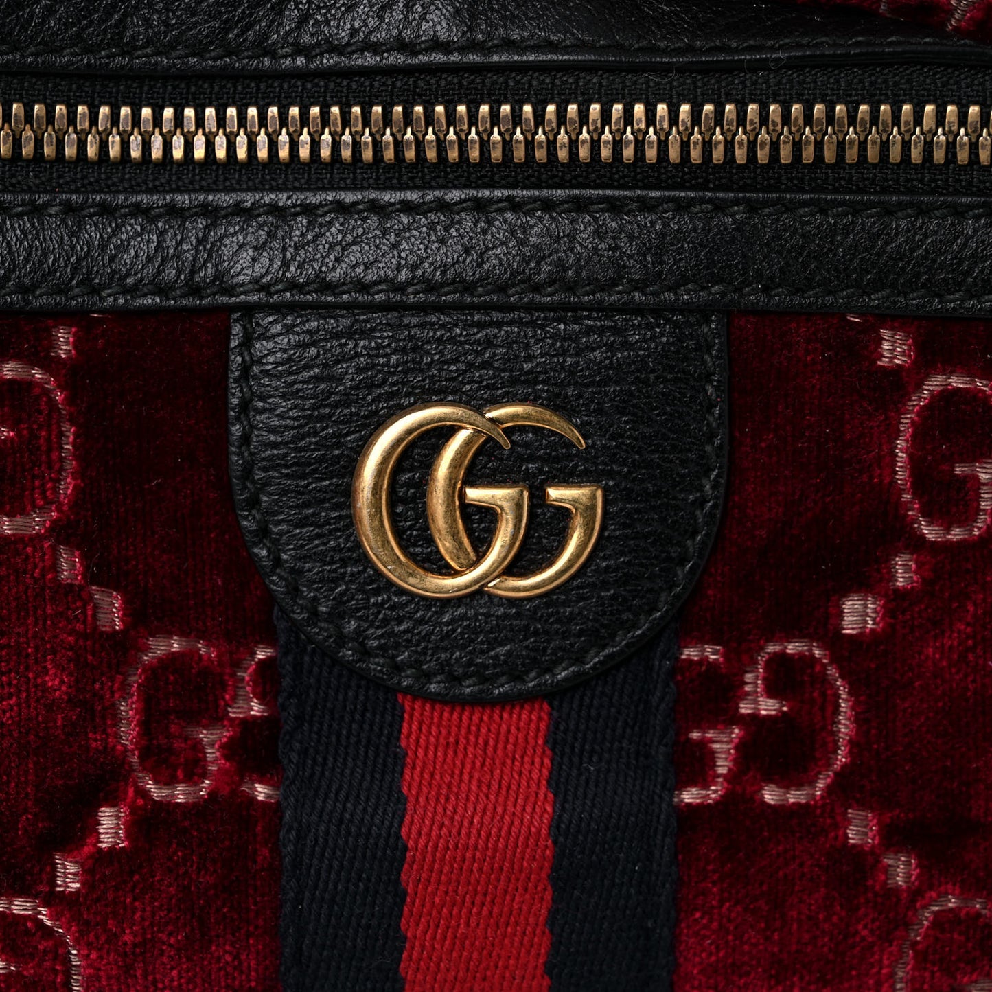 GG Monogram Velvet Belt Bag Red Cipria