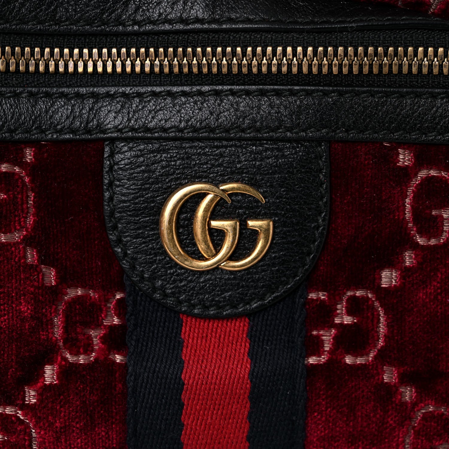 Gucci GG Monogram Velvet Belt Bag Red Cipria 8 of 14
