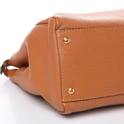 Fendi Cuoio Romano Raffia Selleria Large Peekaboo Iconic Satchel Caramel 9 of 14