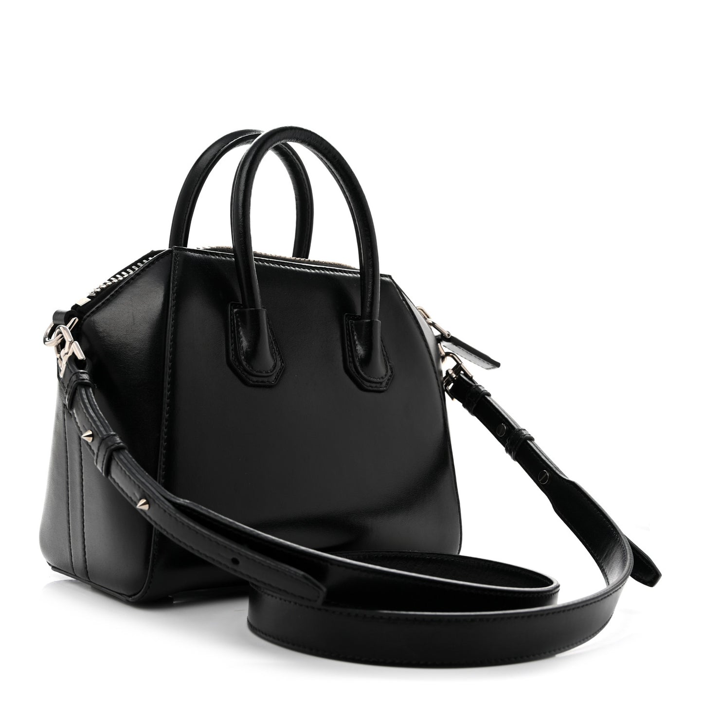 Shiny Lord Calfskin Mini Antigona Black