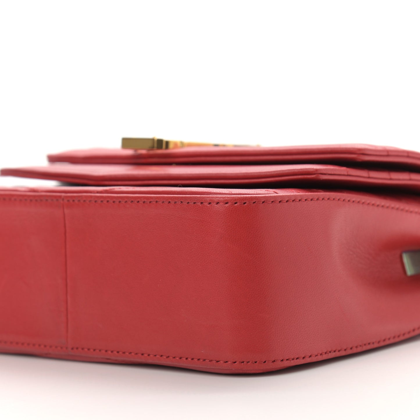 Lambskin Matelasse Chevron Monogram Small Sulpice Bag Red