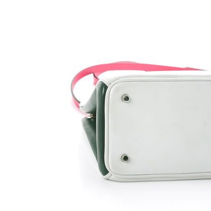 Christian Dior Calfskin Tri-Color Mini Diorissimo Tote Grey Dark Green Pink 8 of 10