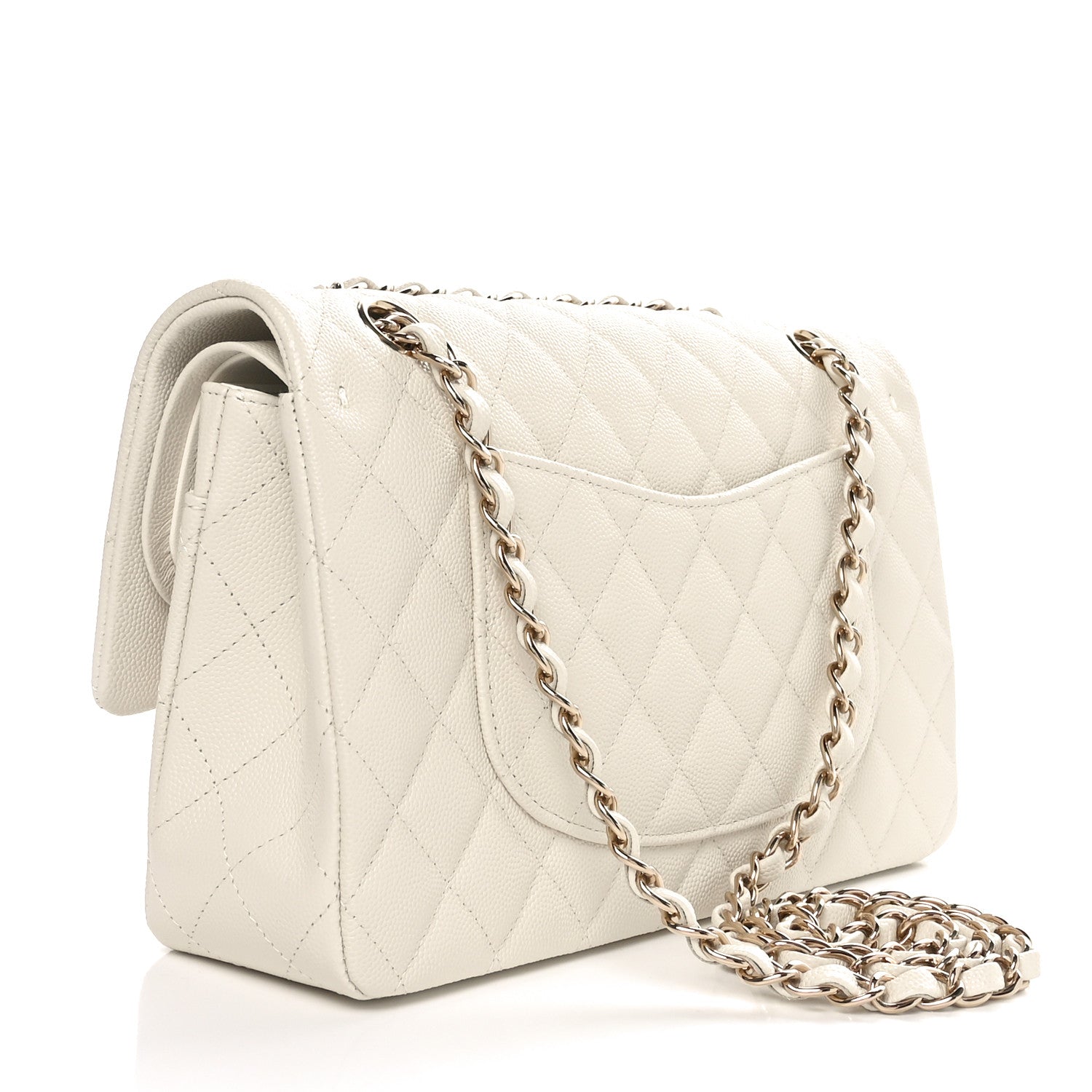 Chanel Caviar Quilted Medium Double Flap White 3 of 11