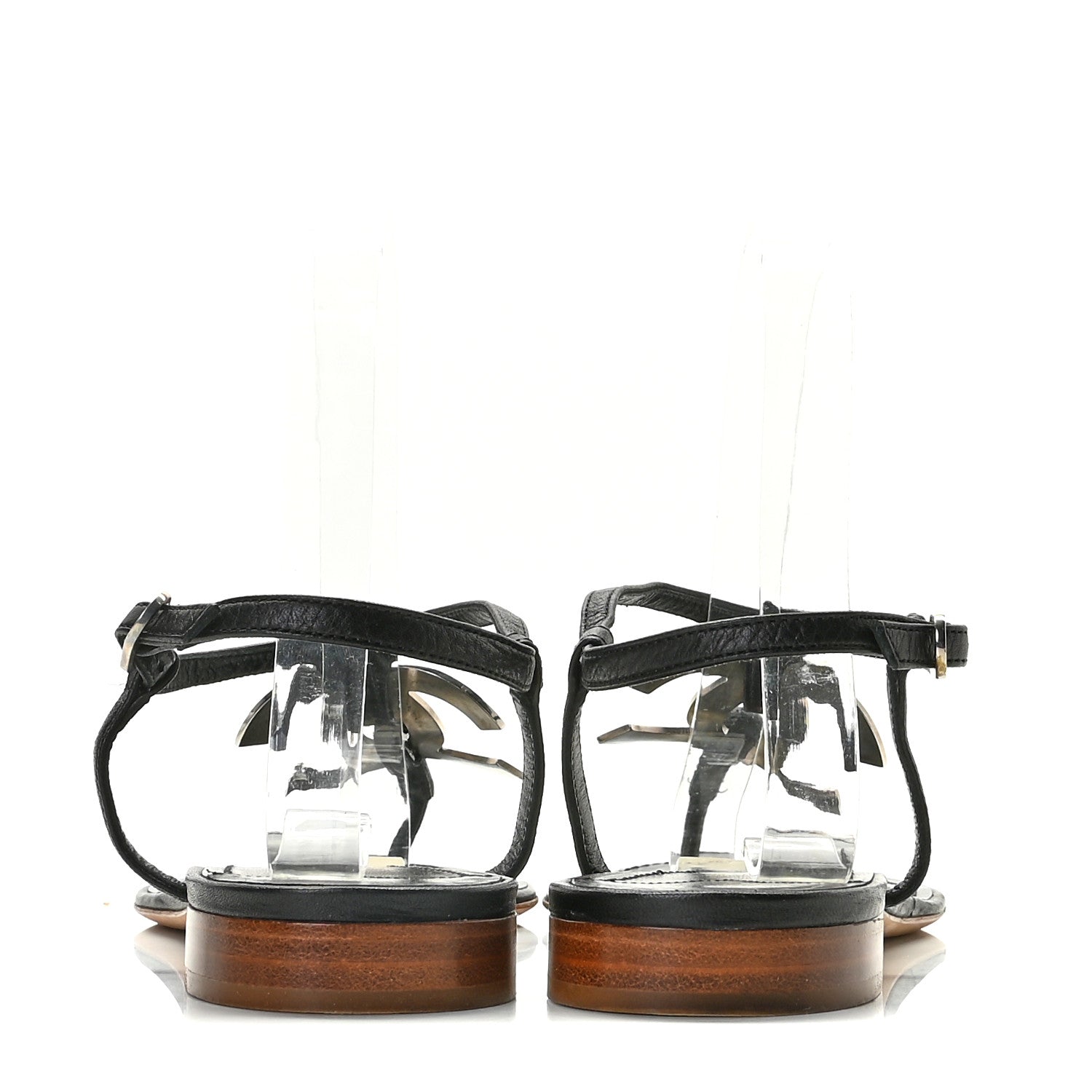 Chanel Lambskin CC Thong Sandals 41 Black 5 of 14
