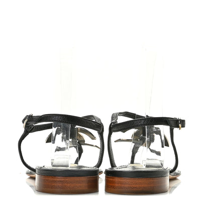Chanel Lambskin CC Thong Sandals 41 Black 5 of 14