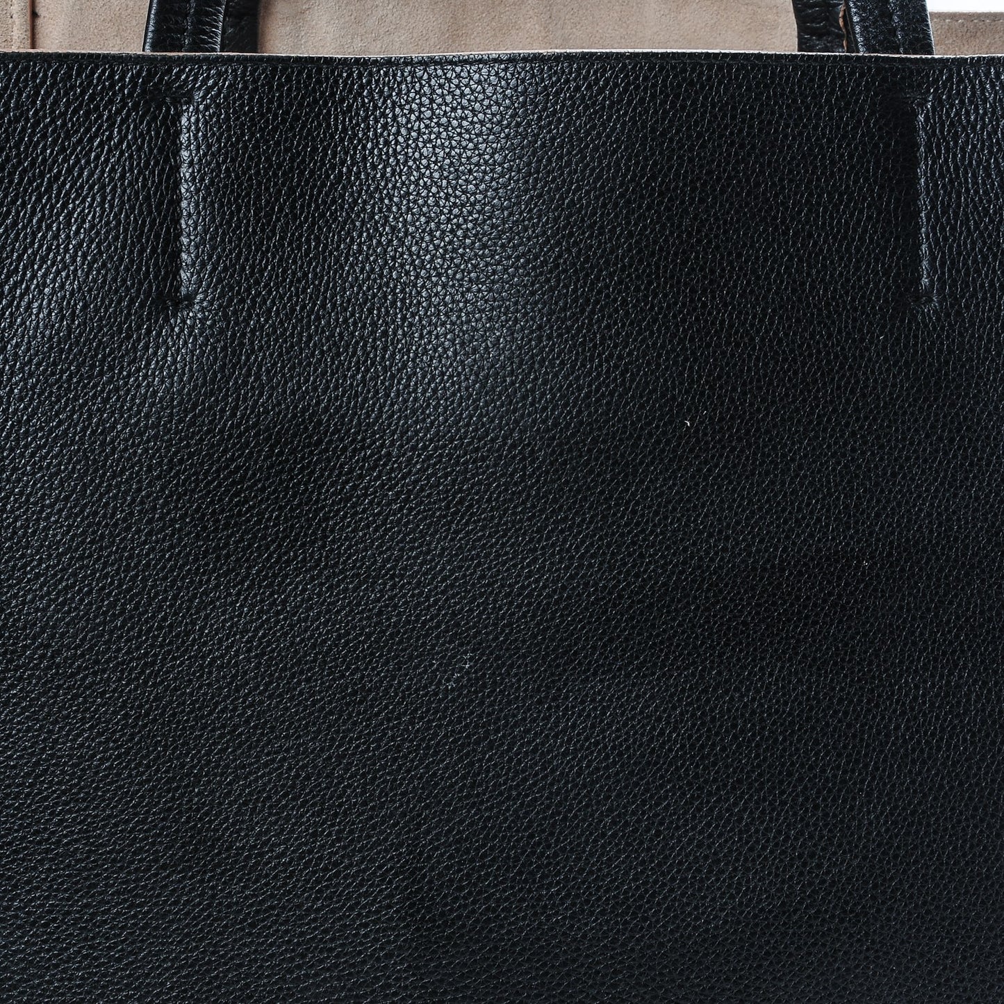 Grained Calfskin Medium Horizontal Cabas Phantom Black