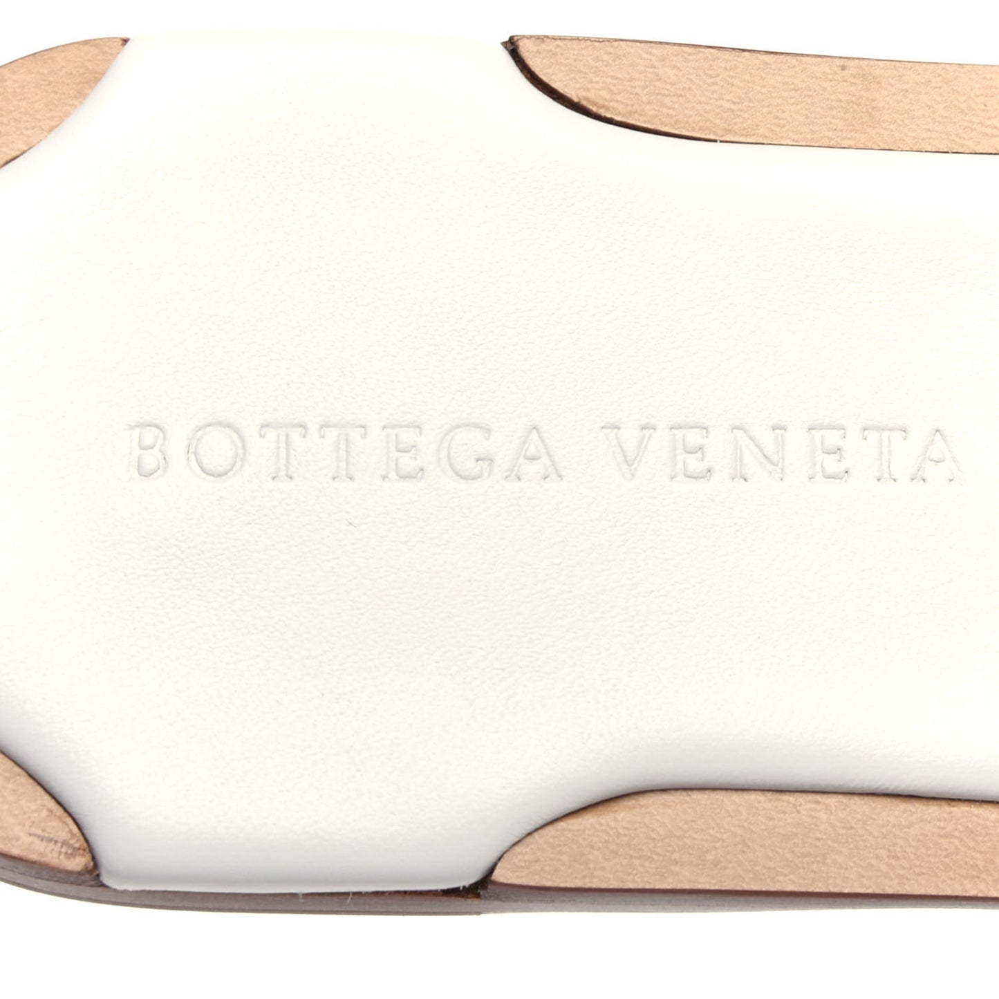 Nappa Intrecciato Squared Toe Flat Sandals 37.5 White