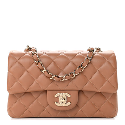 Chanel Lambskin Quilted Mini Rectangular Flap Brown 1 of 9