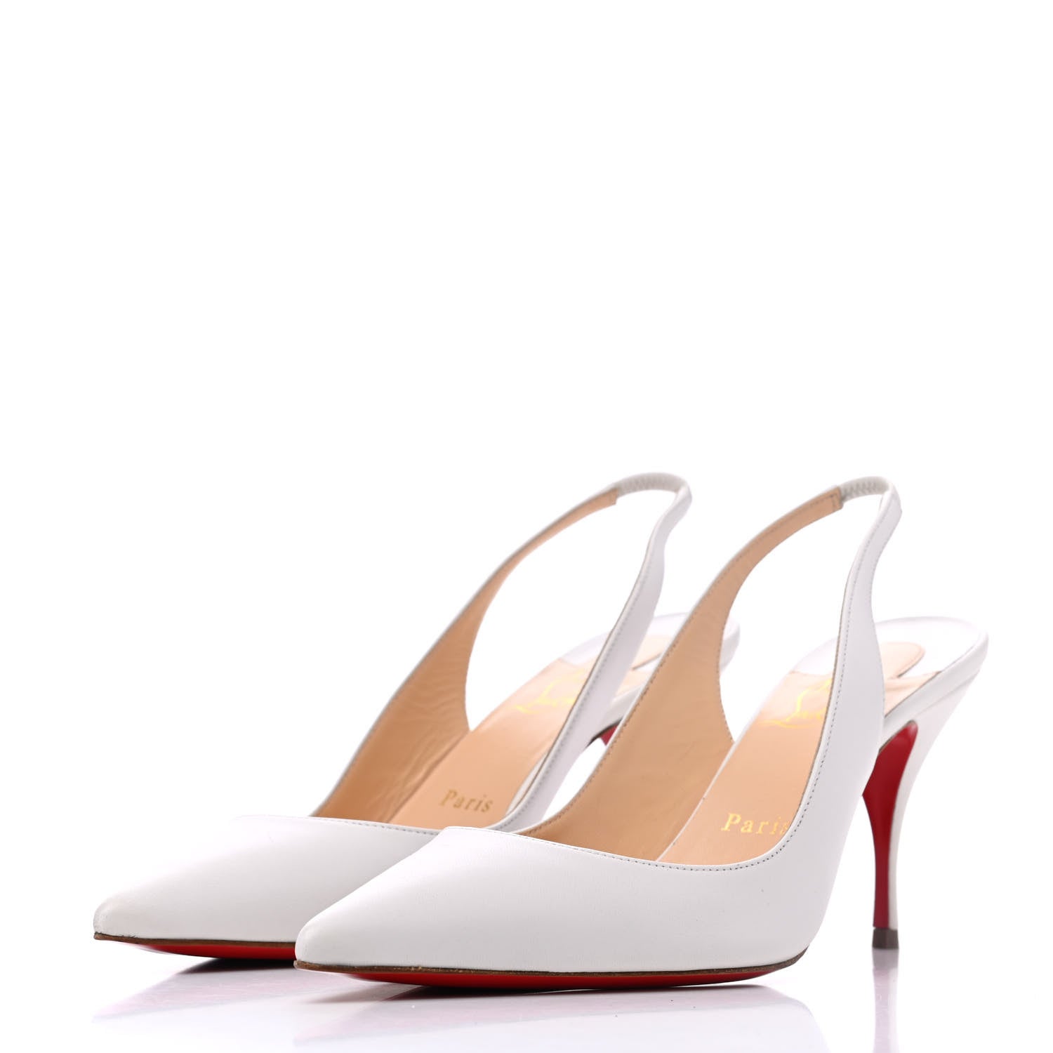 Christian Louboutin Nappa Clare 80 Slingback Pumps 38 White 3 of 15