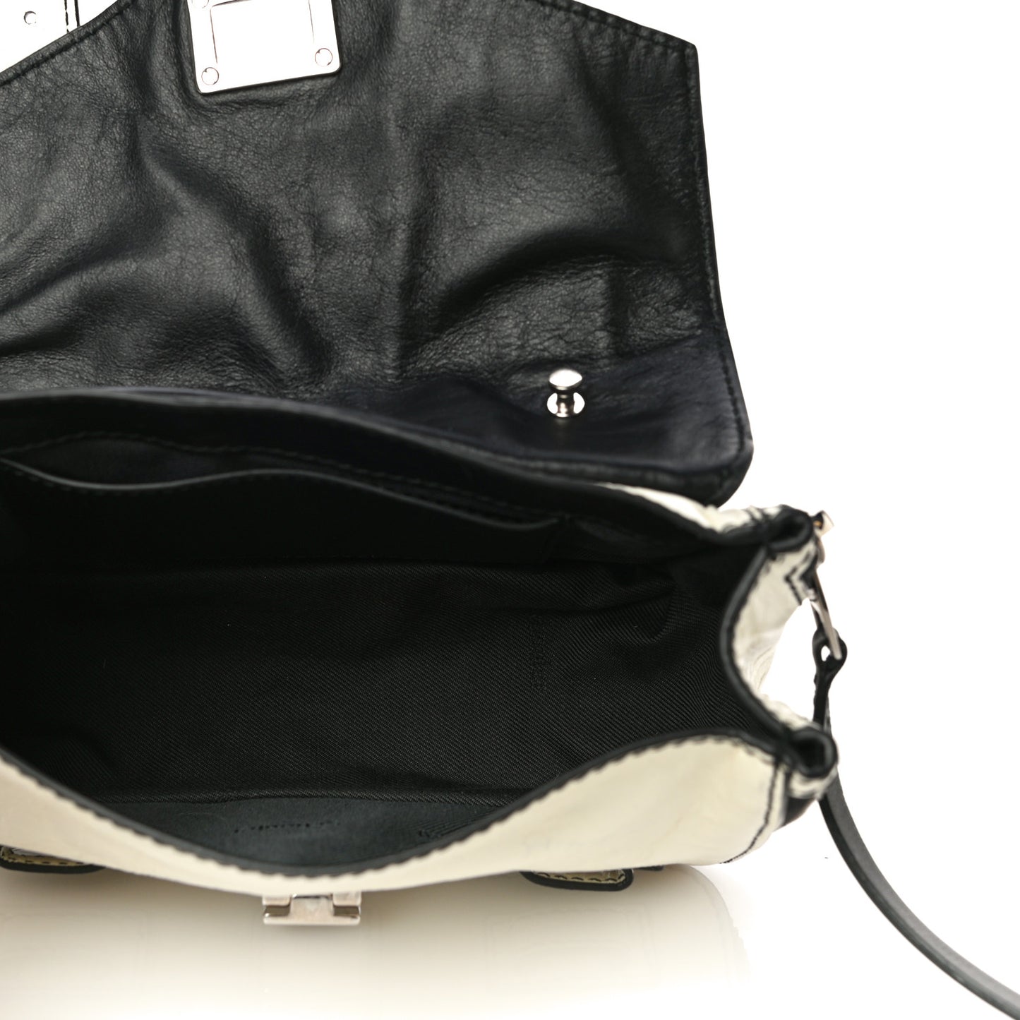 Crinkled Calfskin PS1 Mini Zip Crossbody White