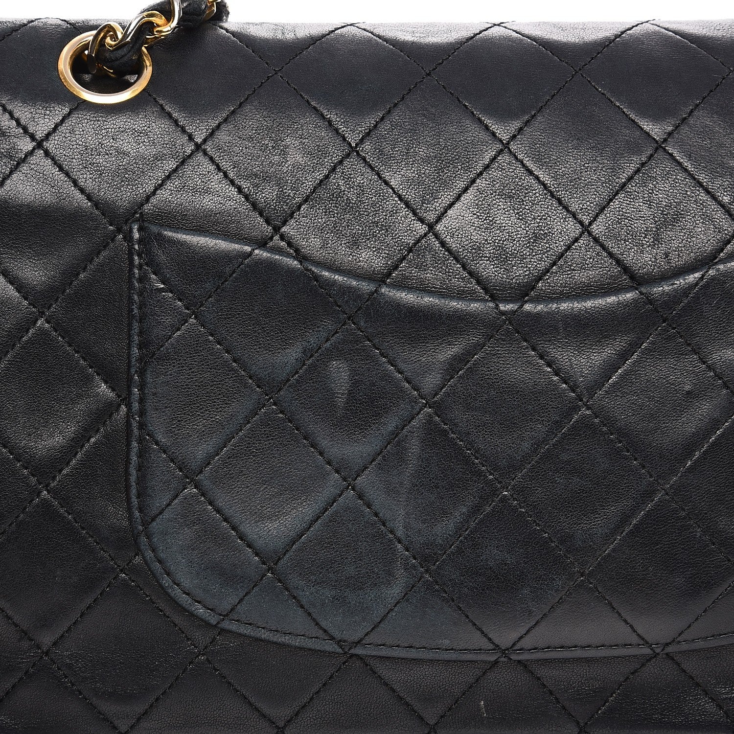 Chanel Lambskin Quilted Medium Double Flap Black 15 of 21