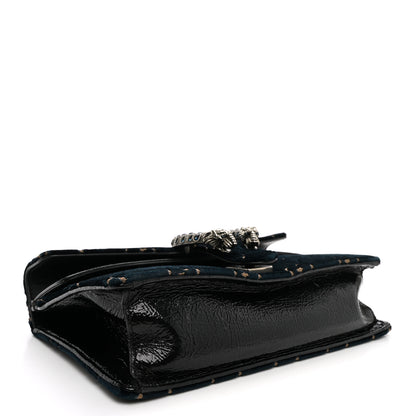 Gucci Velvet Skipper Crystal GG Monogram Small Dionysus Shoulder Bag Blue Beige Black 4 of 11