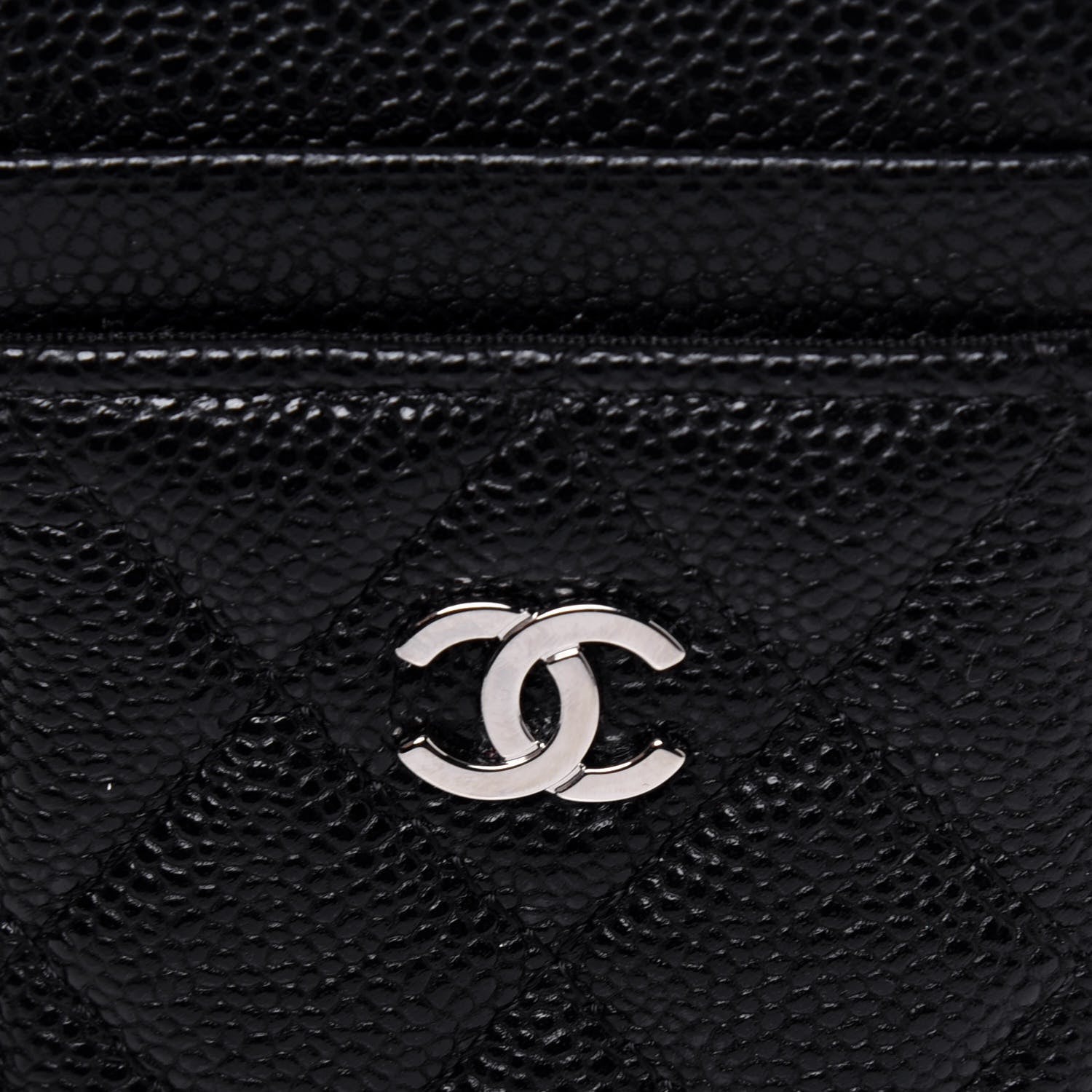 Chanel Caviar Quilted Zip Card Holder Black 12 of 13