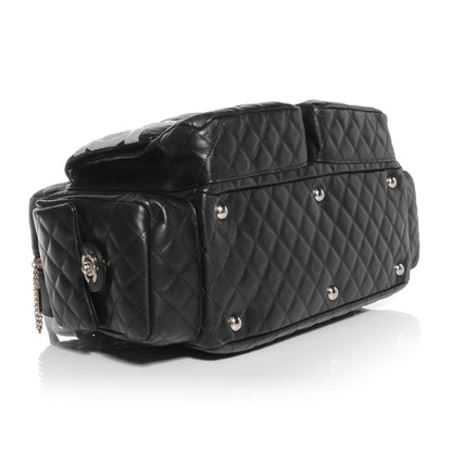 Chanel Calfskin Quilted XL Cambon Multipocket Reporter Black White 4 of 8