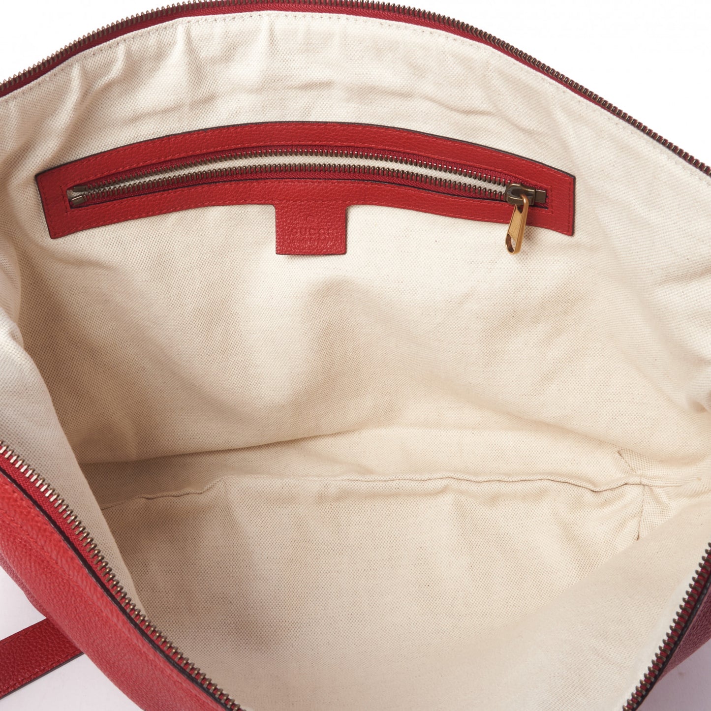 Grained Calfskin Logo Half Moon Hobo Red
