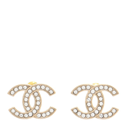Chanel Crystal Large CC Earrings Gold 1 of 6