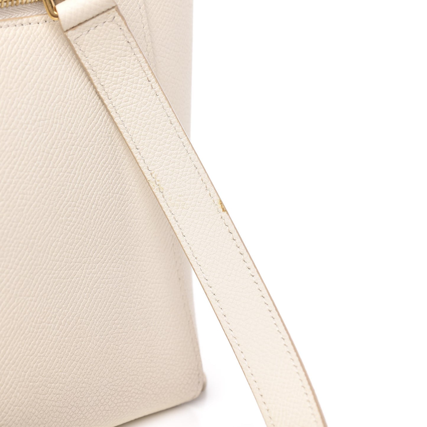 Grained Calfskin Micro Belt Bag White
