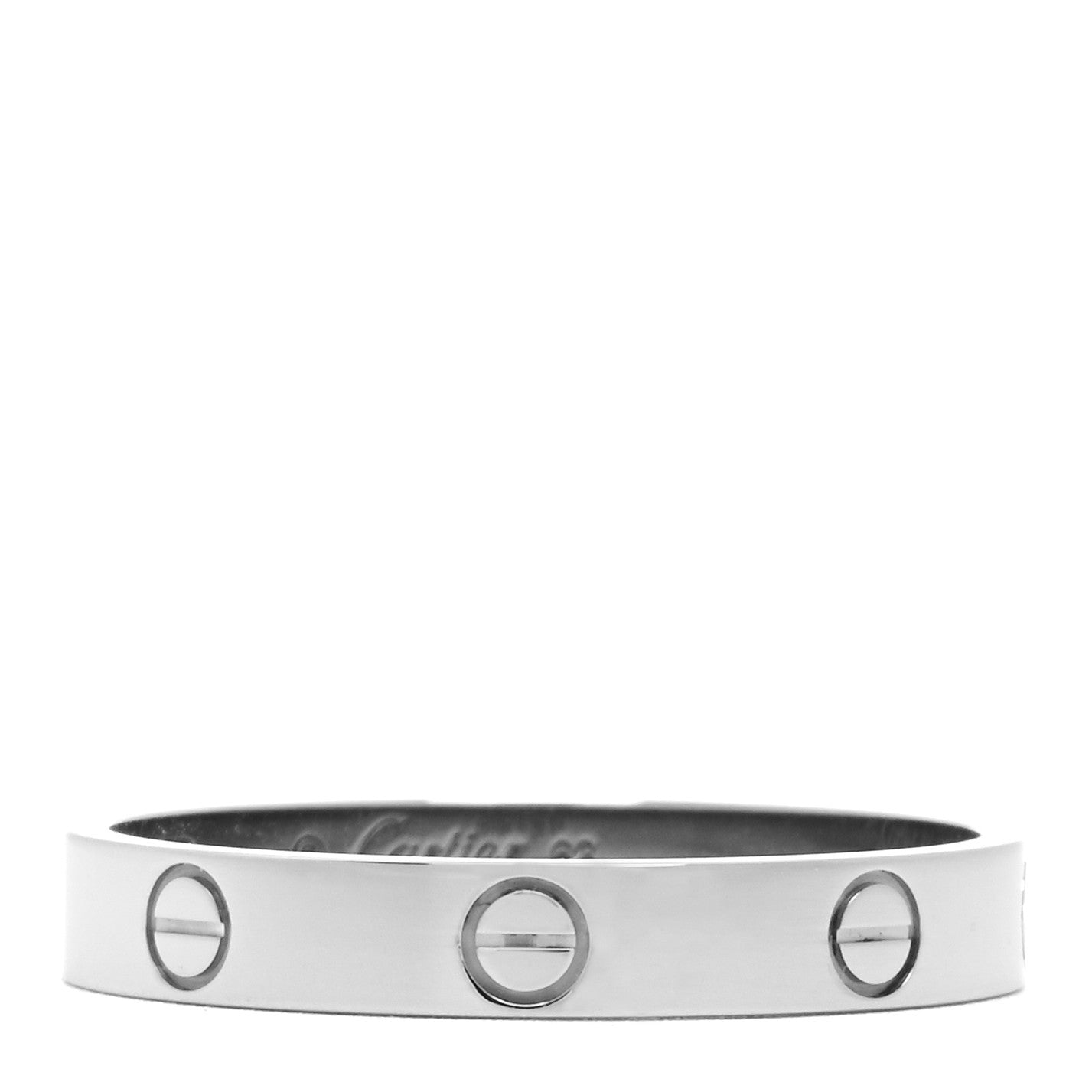 18K White Gold 3.5mm LOVE Wedding Band Ring 63 10.25
