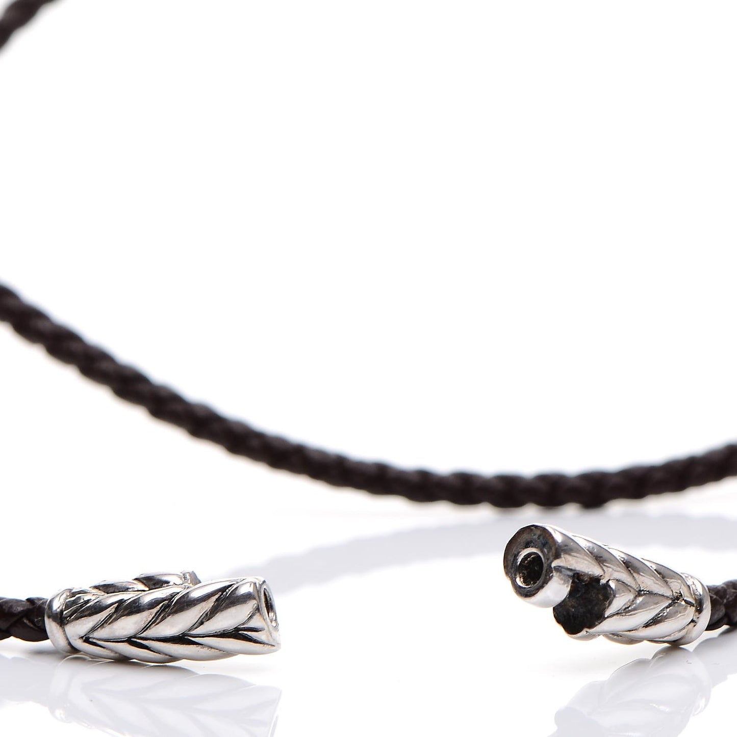 Sterling Silver Chevron Triple-Wrap Bracelet Brown