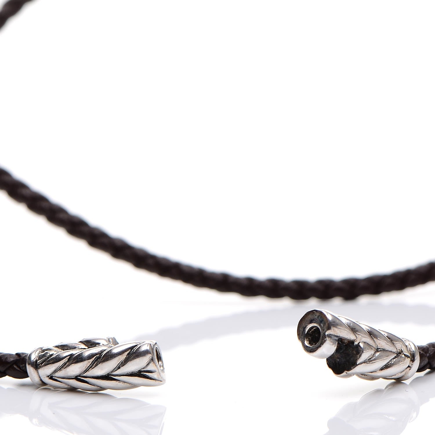David Yurman Sterling Silver Chevron Triple-Wrap Bracelet Brown 3 of 4