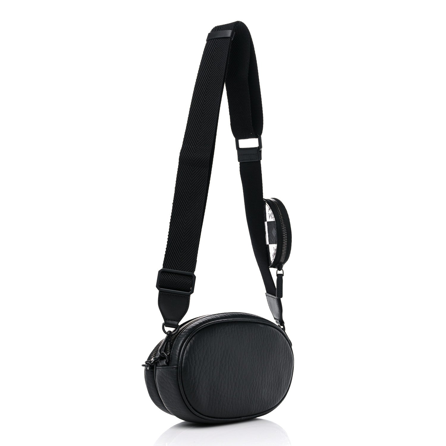 MCM Checkerboard Visetos Small Aren Multifunction Crossbody Pouch Black White 3 of 11