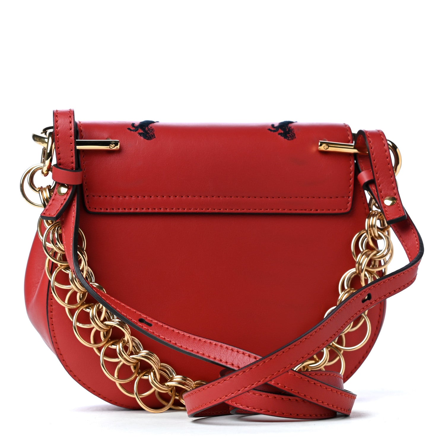 Chloe Calfskin Little Horses Embroidered Mini Drew Bijou Shoulder Bag Earthy Red 2 of 4