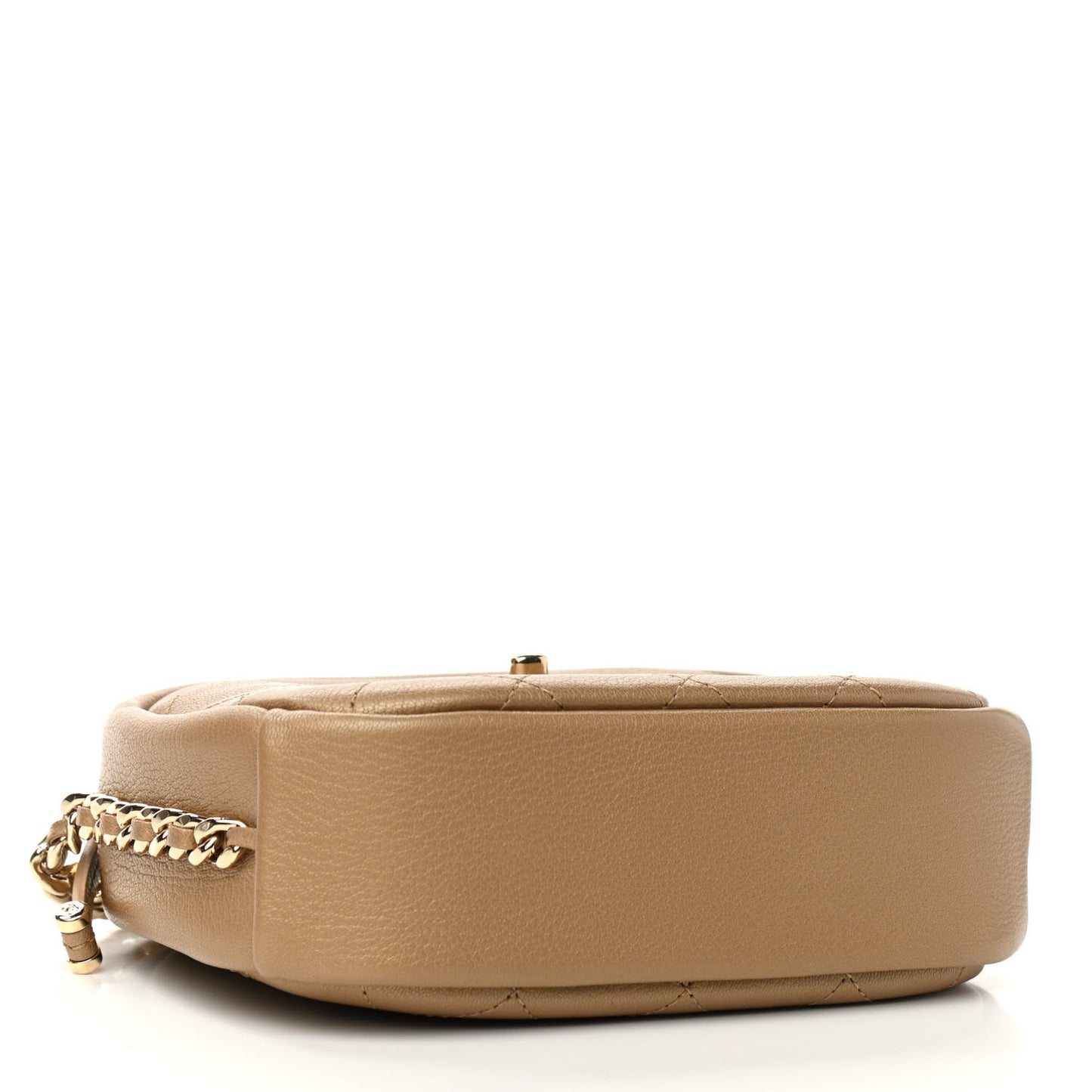 Goatskin Quilted Small Casual Trip Camera Case Beige