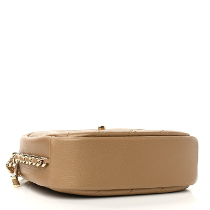 Chanel Goatskin Quilted Small Casual Trip Camera Case Beige 4 of 10