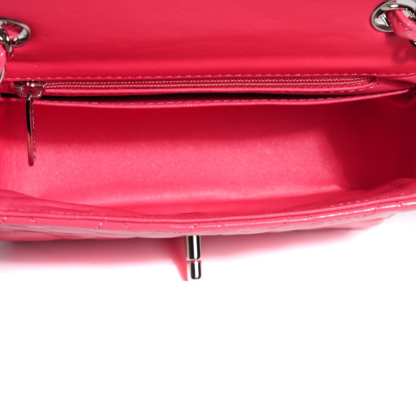 Patent Quilted Mini Square Flap Pink