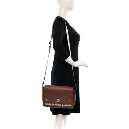 Burberry Grainy Calfskin Vintage Check Note Crossbody Bag Malt Brown 2 of 8