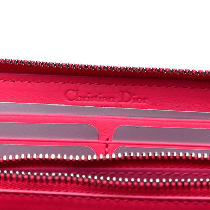 Christian Dior Lambskin Cannage Lady Dior Zip Wallet Fuchsia 4 of 5