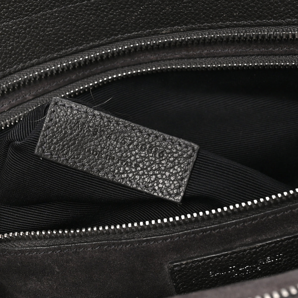 Saint Laurent Grained Calfskin Medium Cabas Rive Gauche Coal 6 of 11