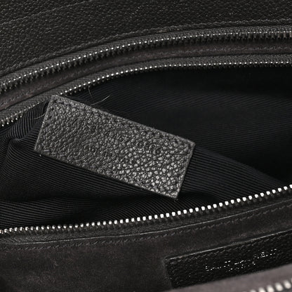 Saint Laurent Grained Calfskin Medium Cabas Rive Gauche Coal 6 of 11