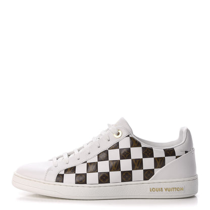 Louis Vuitton Calfskin Monogram Damier Tressage Frontrow Sneakers 37.5 White 1 of 8