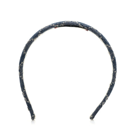 Gucci Denim Monogram Headband 1 of 7