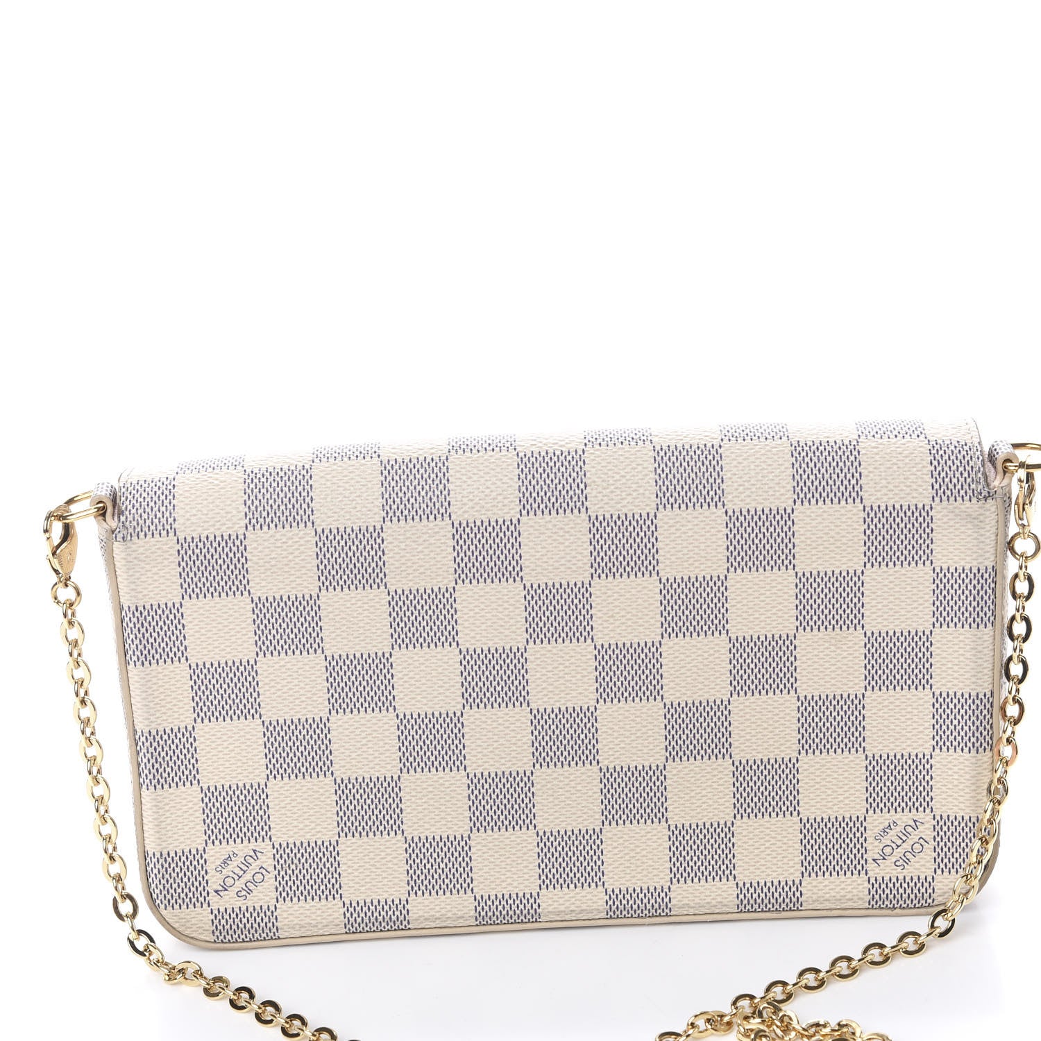 Louis Vuitton Damier Azur Pochette Felicie Chain Wallet Rose Ballerine 14 of 18