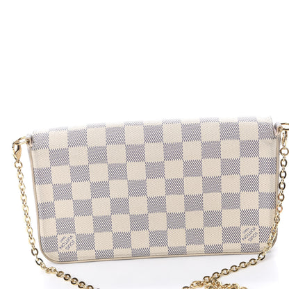 Louis Vuitton Damier Azur Pochette Felicie Chain Wallet Rose Ballerine 14 of 18