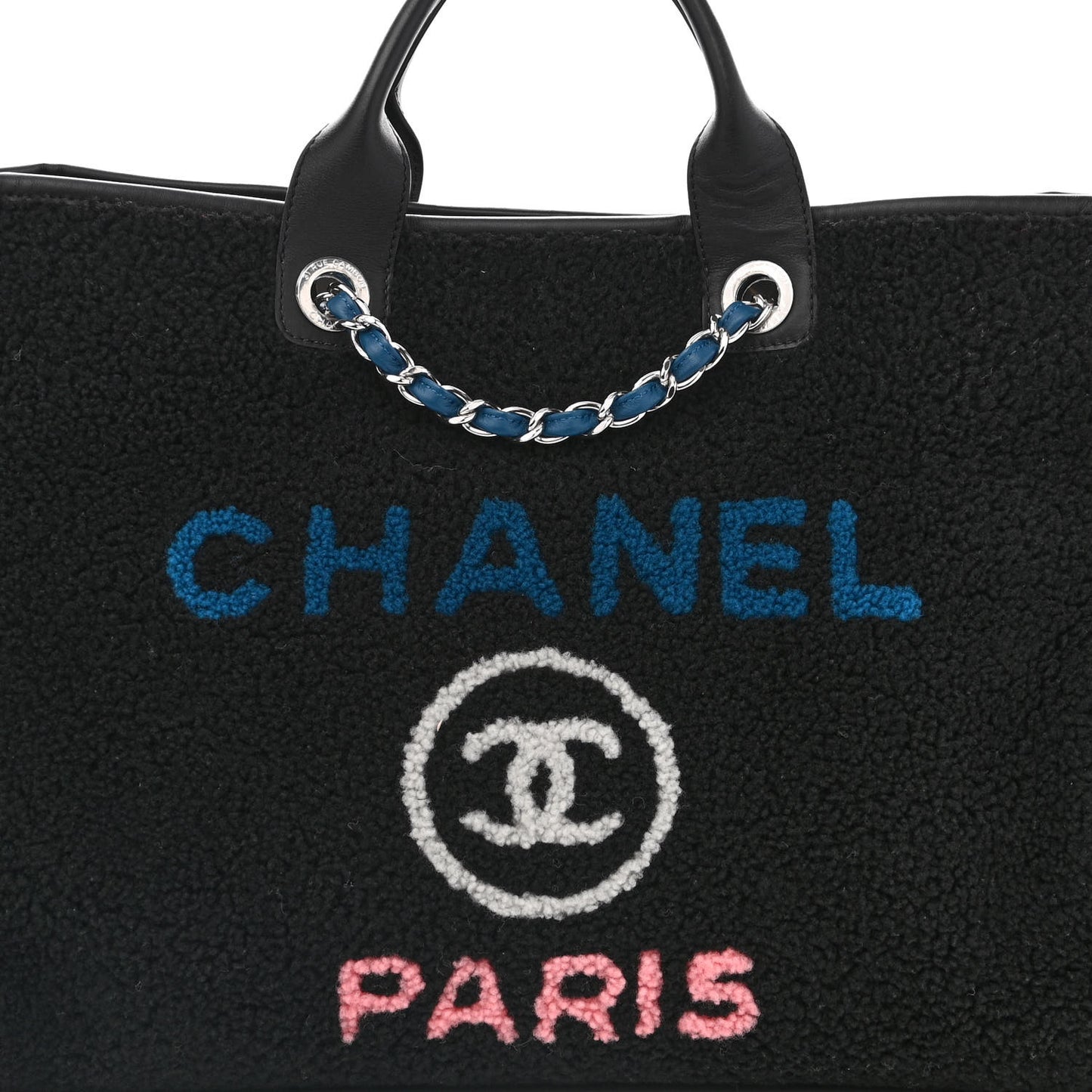 Shearling Large Deauville Tote Black