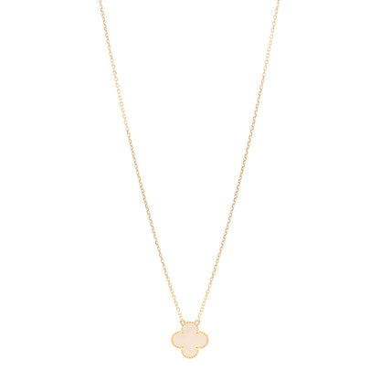 Van Cleef & Arpels 18K Yellow Gold Mother of Pearl Vintage Alhambra Pendant Necklace 1 of 6