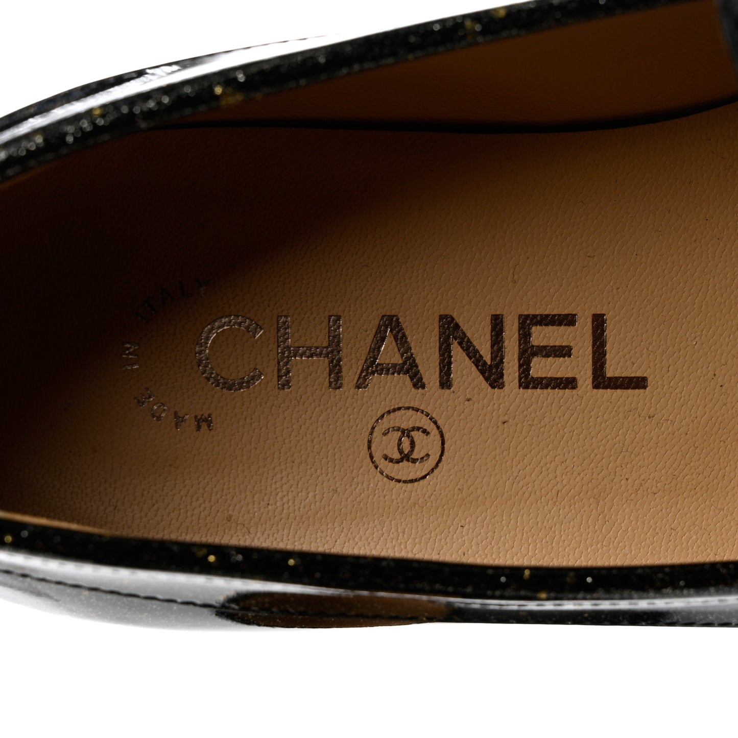 Patent CC Glitter Mocassin Loafers 36 Black