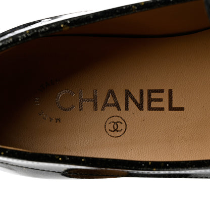 Chanel Patent CC Glitter Mocassin Loafers 36 Black 7 of 8