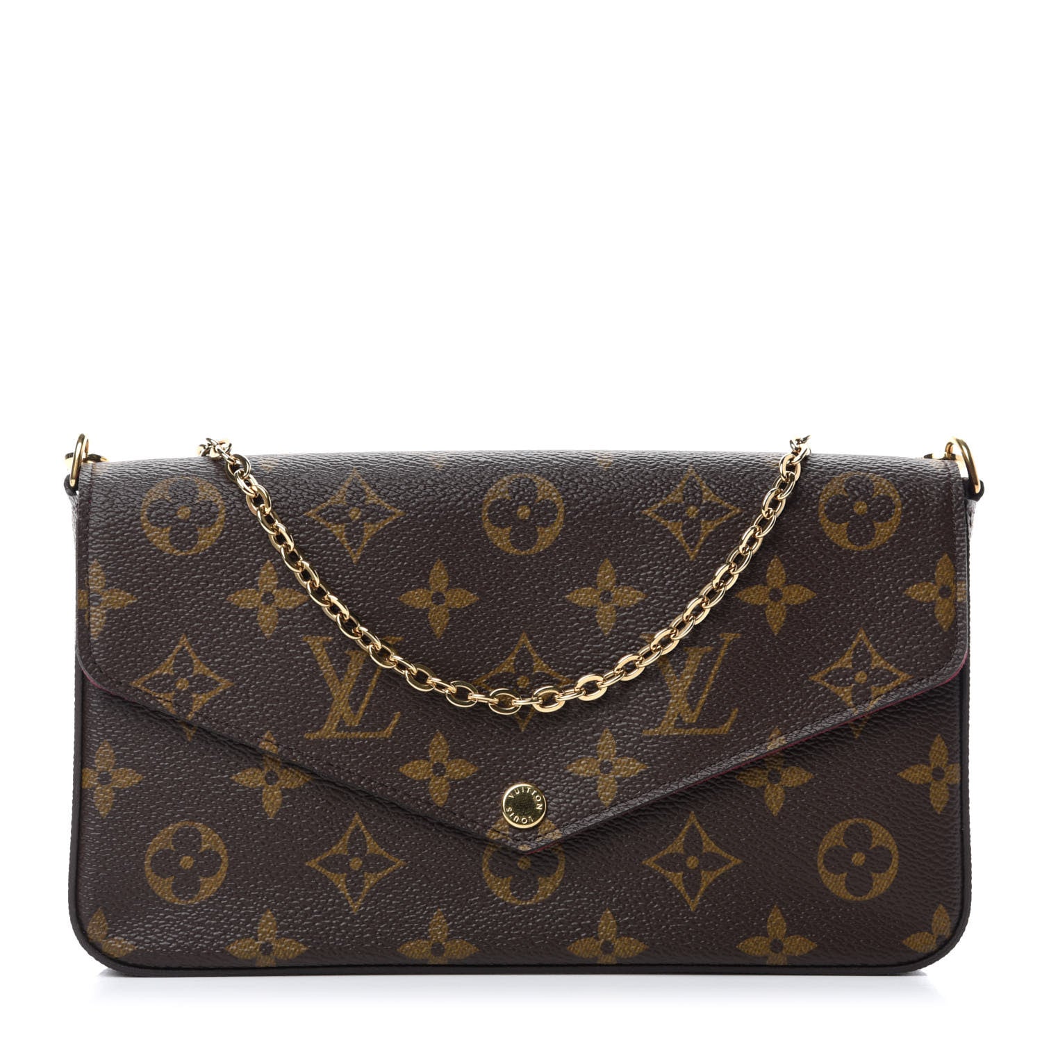 Louis Vuitton Monogram Pochette Felicie Chain Wallet Fuchsia 1 of 11