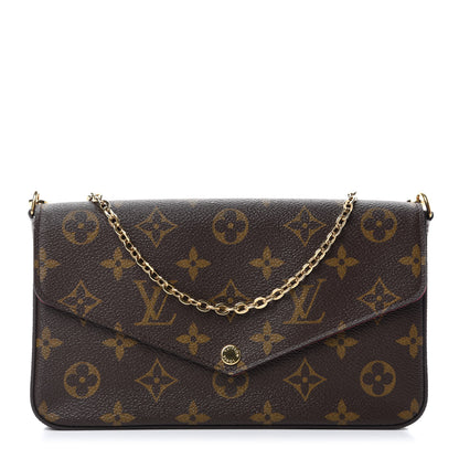 Louis Vuitton Monogram Pochette Felicie Chain Wallet Fuchsia 1 of 11