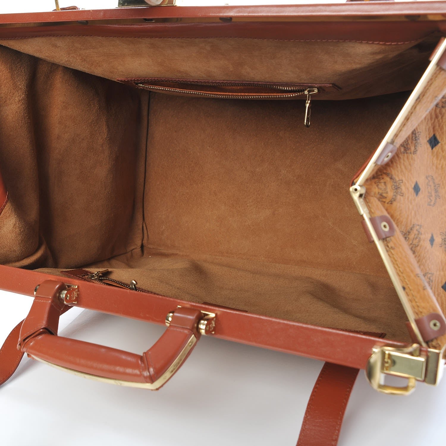 MCM Visetos Top Handle Luggage Cognac 8 of 24