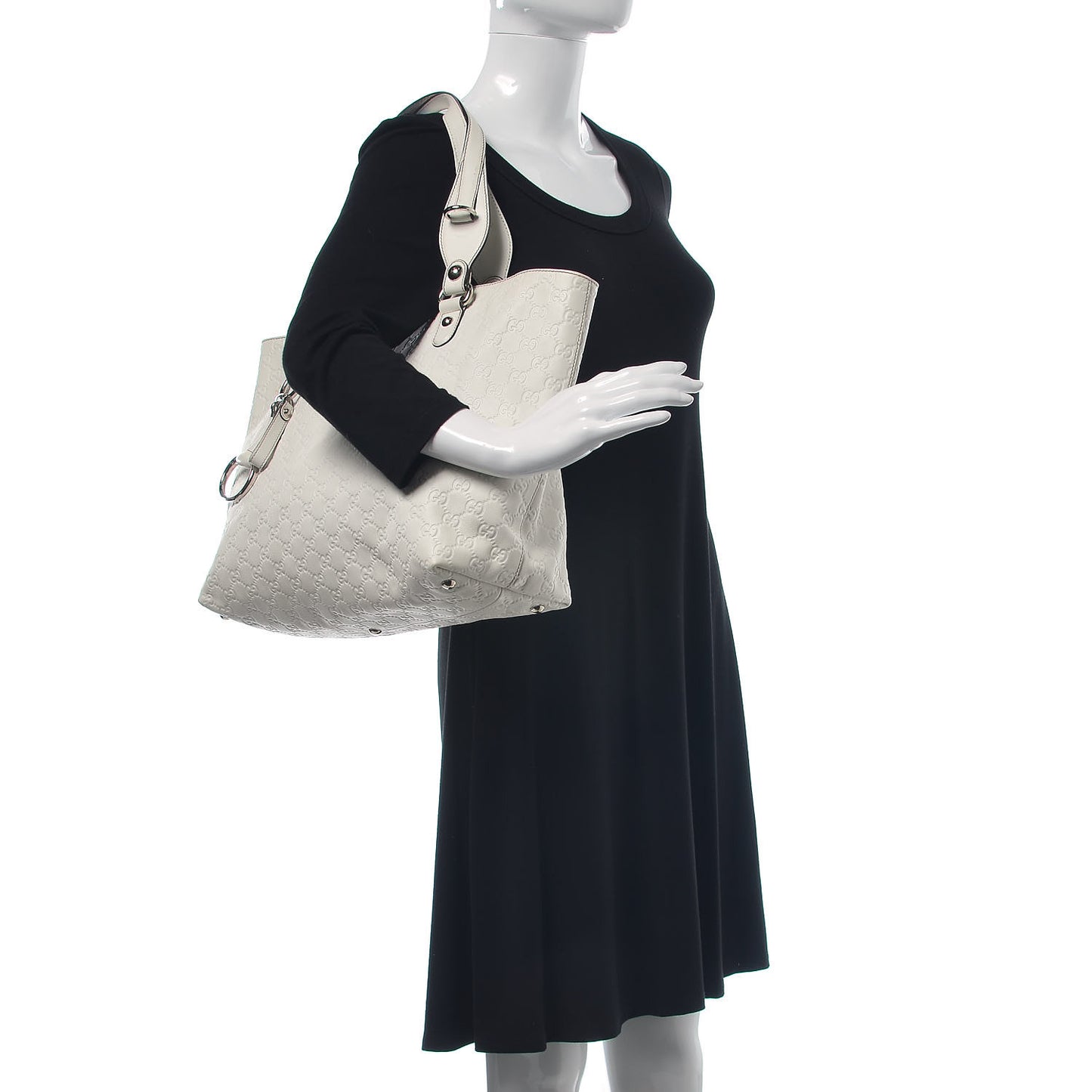 Guccissima Medium Icon Bit Tote White