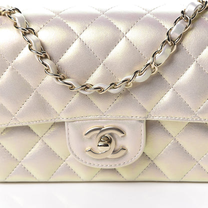 Chanel Iridescent Lambskin Quilted Mini Rectangular Flap Ivory 10 of 11