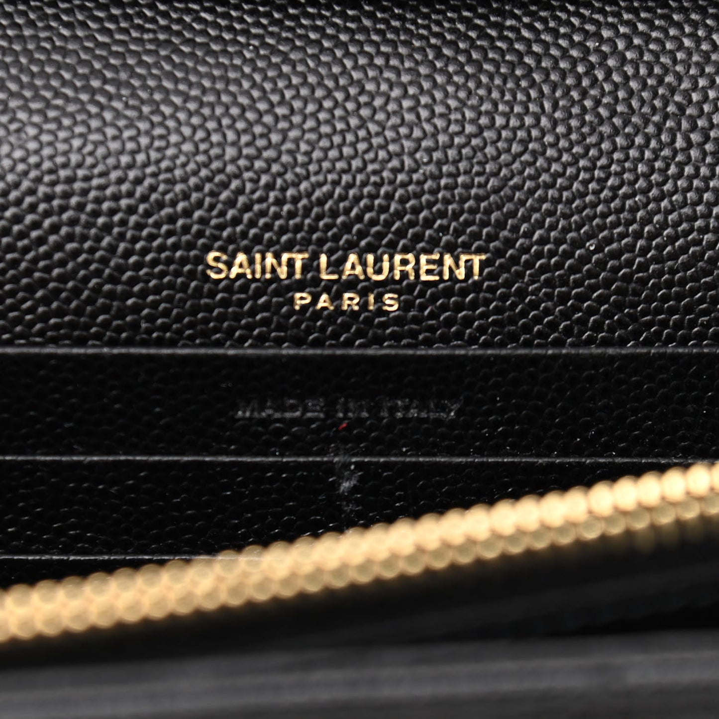 Grain De Poudre Matelasse Chevron Monogram Chain Wallet Black