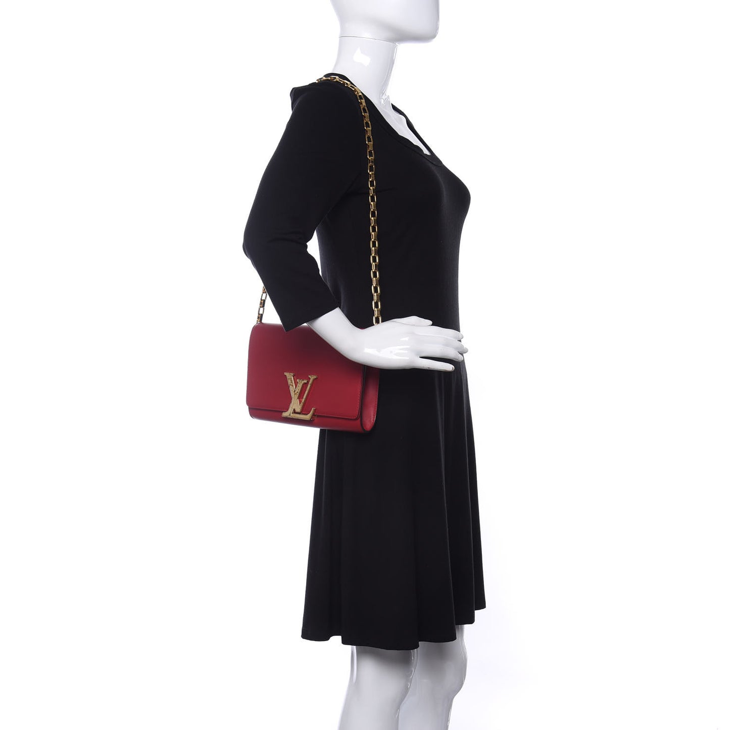 Calfskin Chain Louise GM Framboise